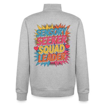 Ergothérapeute pédiatrique Chercheuse sensorielle Développement de l’enfant - Sweat zippé unisexe en coton bio Stanley/Stella - gris chiné - Dos - AI Model Male 185 light (185cm)