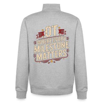 Pediatric OT Where Every Child Development Therapy - Unisex Organic Zip Sweatshirt von Stanley/Stella - Grau meliert - Hinten - AI Model Male 185 light (185cm)