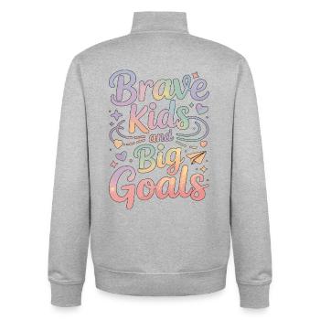 Pediatric OT Brave Kids And Fine Motor Therapy - Unisex Organic Zip Sweatshirt von Stanley/Stella - Grau meliert - Hinten - AI Model Male 185 light (185cm)