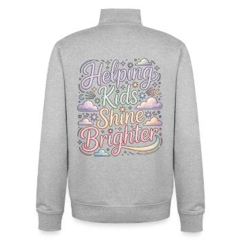 Pediatric OT Helping Kids Shine Pediatric Therapy - Unisex Organic Zip Sweatshirt von Stanley/Stella - Grau meliert - Hinten - AI Model Male 185 light (185cm)