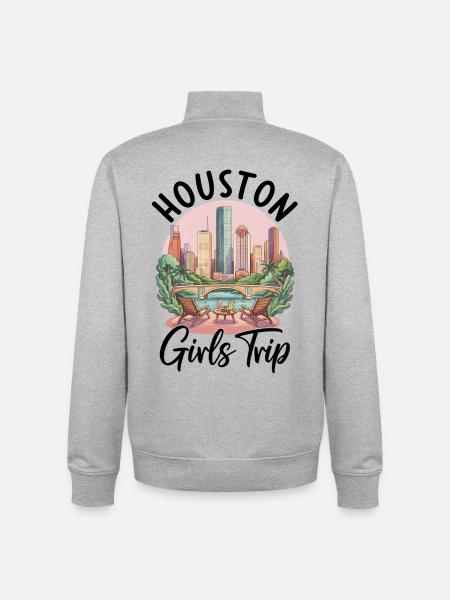Houston Girls Trip - Unisex Organic Zip Sweatshirt von Stanley/Stella - Grau meliert