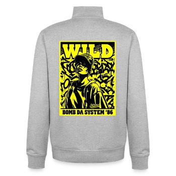 Wild Bomb Da System 86 Graffiti Poster - Unisex Organic Zip Sweatshirt by Stanley/Stella - heather grey - Back - AI Model Male 185 light (185cm)
