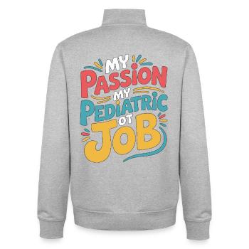 Pediatric OT My Passion My Fine Motor Therapy - Unisex Organic Zip Sweatshirt von Stanley/Stella - Grau meliert - Hinten - AI Model Male 185 light (185cm)