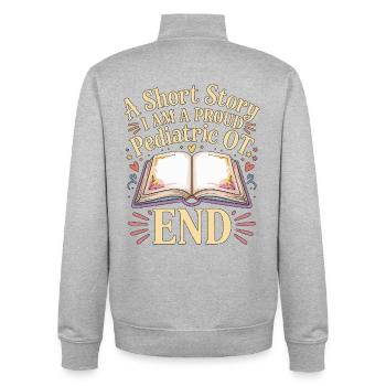 Pediatric OT A Short Story I Am School Based OT - Unisex Organic Zip Sweatshirt von Stanley/Stella - Grau meliert - Hinten - AI Model Male 185 light (185cm)