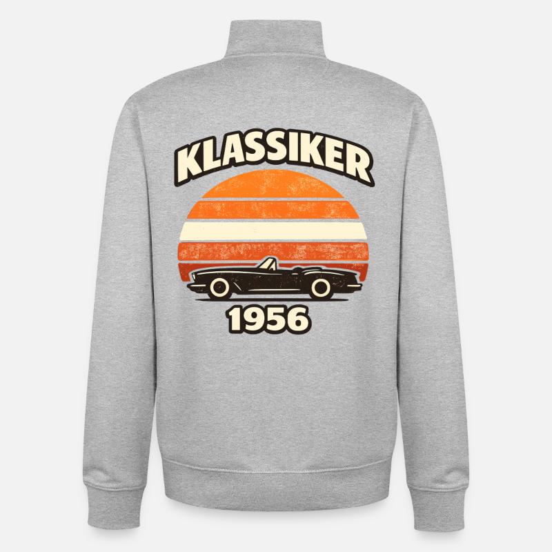 Klassiker 1956 Oldtimer Retro Shirt - Unisex Organic Zip Sweatshirt von Stanley/Stella - Grau meliert