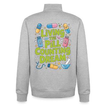 Pharmacist Student Living The Pill Pharmaceutical - Unisex Organic Zip Sweatshirt von Stanley/Stella - Grau meliert - Hinten - AI Model Male 185 light (185cm)