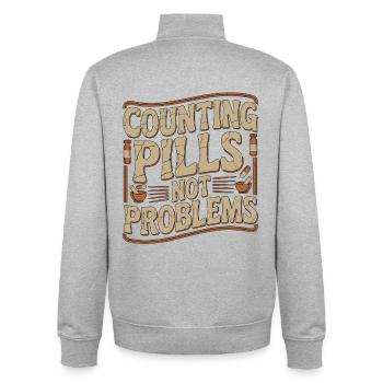 Pharmacist Student Counting Pills Pharmacy Trainee - Unisex Organic Zip Sweatshirt by Stanley/Stella - heather grey - Back - AI Model Male 185 light (185cm)