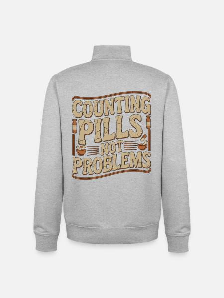Pharmacist Student Counting Pills Pharmacy Trainee - Unisex Organic Zip Sweatshirt by Stanley/Stella - heather grey