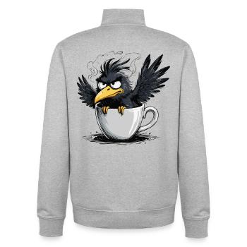 Morgenmuffel Kaffee Kein Bock Rabe Schlechte Laune - Unisex Organic Zip Sweatshirt von Stanley/Stella - Grau meliert - Hinten - AI Model Male 185 light (185cm)