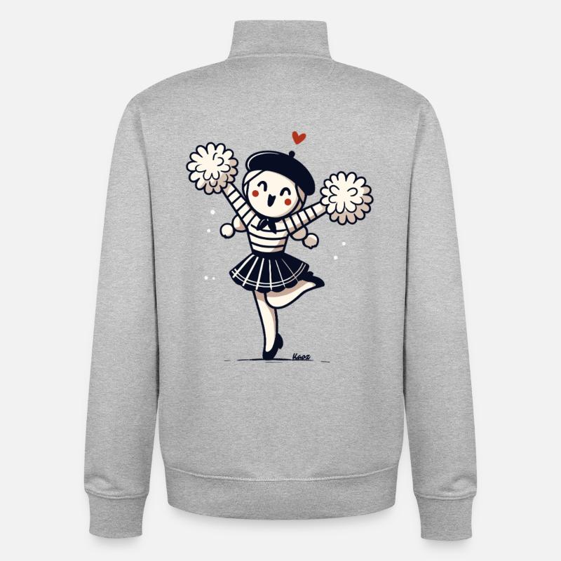 Niedliches Mädchen mit Pompons Pantomime - Unisex Organic Zip Sweatshirt von Stanley/Stella - Grau meliert