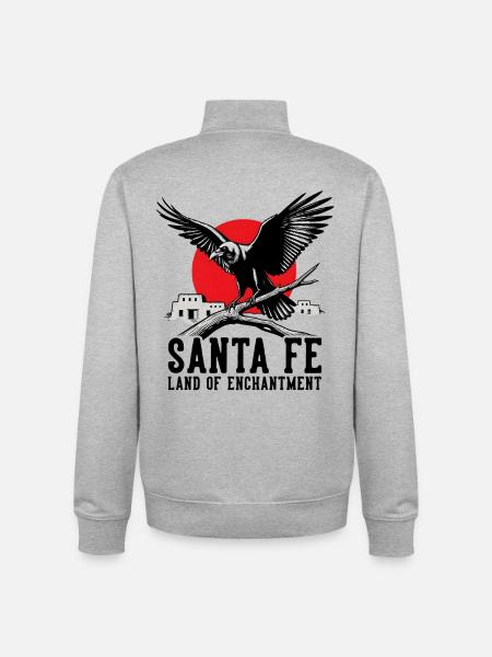 Santa Fe Sunset - Unisex Organic Zip Sweatshirt by Stanley/Stella - heather grey