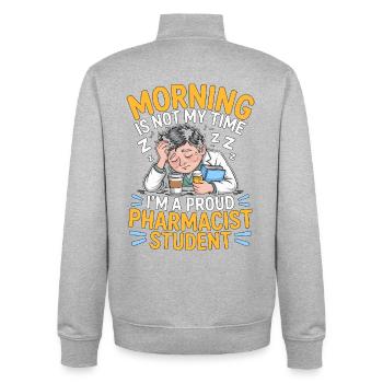 Pharmacist Student Morning Is Not My Healthcare - Unisex Organic Zip Sweatshirt von Stanley/Stella - Grau meliert - Hinten - AI Model Male 185 light (185cm)