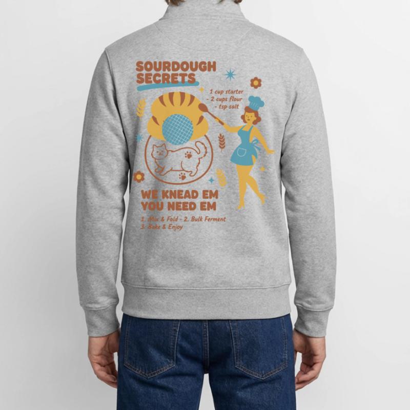 Sourdough Secrets Bread Baking Baker Sourdough Unisex Organic Zip Sweatshirt by Stanley/Stella