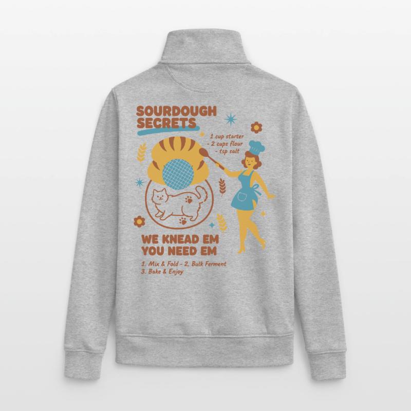 Sourdough Secrets Bread Baking Baker Sourdough Unisex Organic Zip Sweatshirt by Stanley/Stella