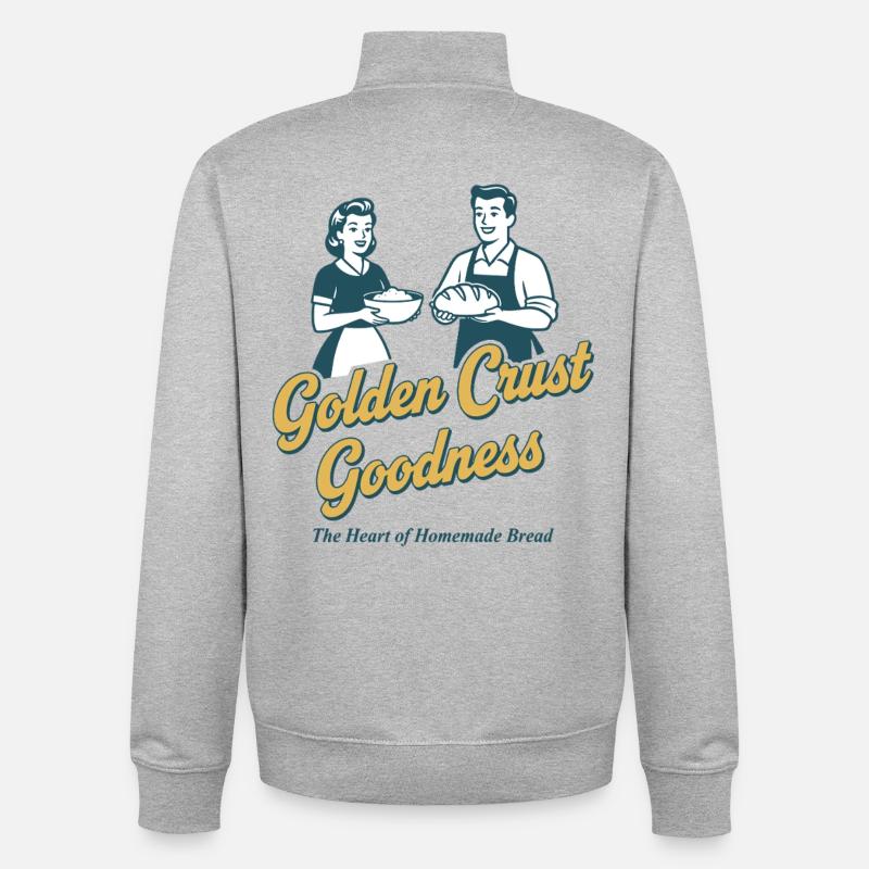 Sauerteigbrot Backen Mit Goldener Kruste - Unisex Organic Zip Sweatshirt von Stanley/Stella - Grau meliert