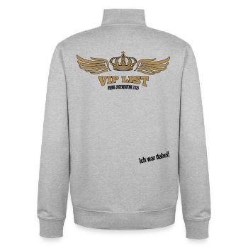 Jugendweihe - Jugendweihe 2026 - Unisex Organic Zip Sweatshirt von Stanley/Stella - Grau meliert - Hinten - AI Model Male 185 light (185cm)