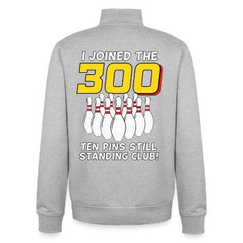 Bowling 300 Ten Pins Still Standing Club - Unisex Organic Zip Sweatshirt von Stanley/Stella - Grau meliert - Hinten - AI Model Male 185 light (185cm)