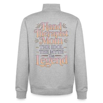 Hand Therapist Mom The Idol The Myth Health Worker - Unisex Organic Zip Sweatshirt by Stanley/Stella - heather grey - Back - AI Model Male 185 light (185cm)