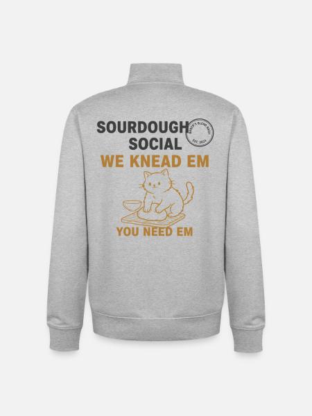 Sourdough Bread Baking Baker Bread Making - Unisex Organic Zip Sweatshirt by Stanley/Stella - heather grey