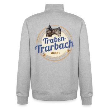 Traben Trarbach Vintage Mosel Rheinland-Pfalz - Unisex Organic Zip Sweatshirt von Stanley/Stella - Grau meliert - Hinten - AI Model Male 185 light (185cm)