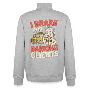 Mobile Vet I Brake For Barking Veterinary Clinic - Unisex Organic Zip Sweatshirt by Stanley/Stella - heather grey - Back - AI Model Male 185 light (185cm)