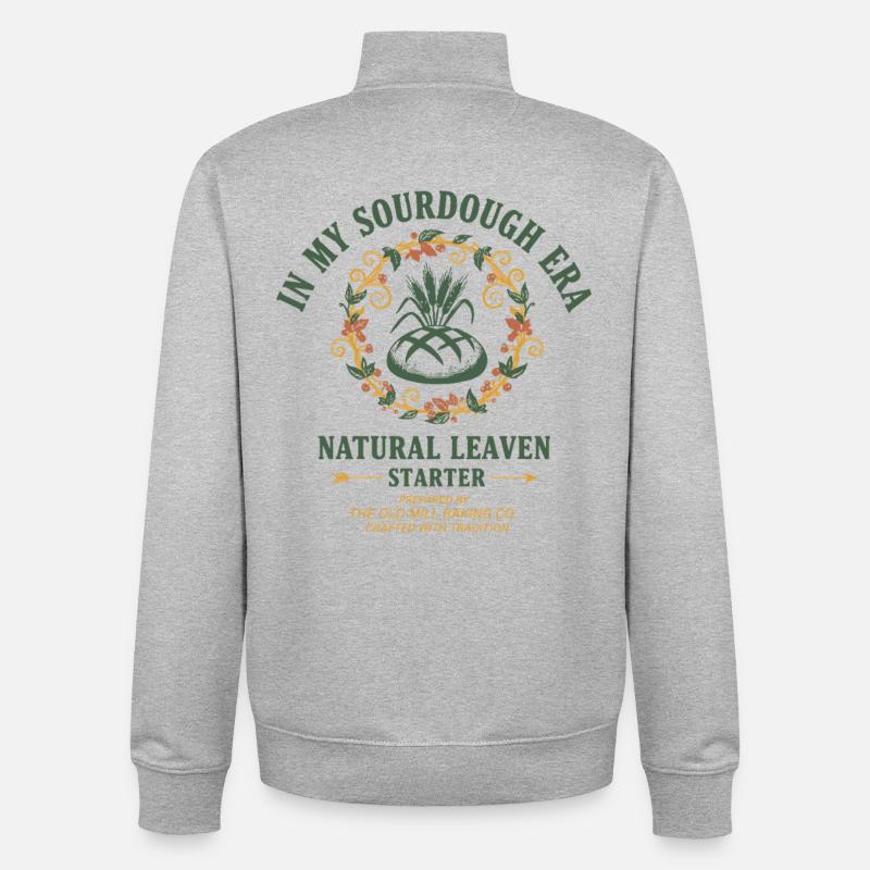 Le levain à mon époque - Sweat zippé unisexe en coton bio Stanley/Stella - gris chiné