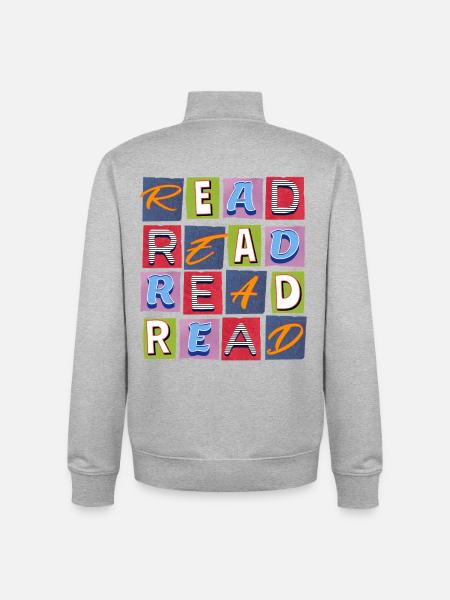 Read Design - Papierlook/Paperlook - Unisex Organic Zip Sweatshirt by Stanley/Stella - heather grey