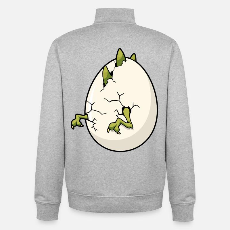 Cracked Egg Bloom Easter - Unisex Organic Zip Sweatshirt by Stanley/Stella - heather grey