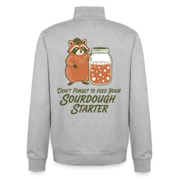 sourdough Bread Baking Baker Sourdough Starter Era - Unisex Organic Zip Sweatshirt von Stanley/Stella - Grau meliert - Hinten - AI Model Male 185 light (185cm)