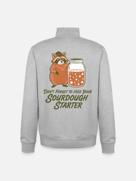 Ère du levain de pain au - Sweat zippé unisexe en coton bio Stanley/Stella - gris chiné