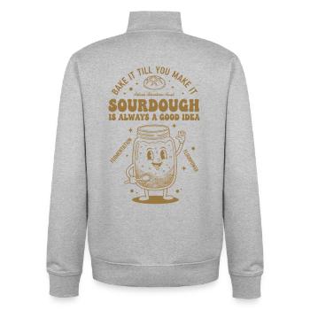 Sauerteig ist immer eine gute Idee, Brot zu backen - Unisex Organic Zip Sweatshirt von Stanley/Stella - Grau meliert - Hinten - AI Model Male 185 light (185cm)