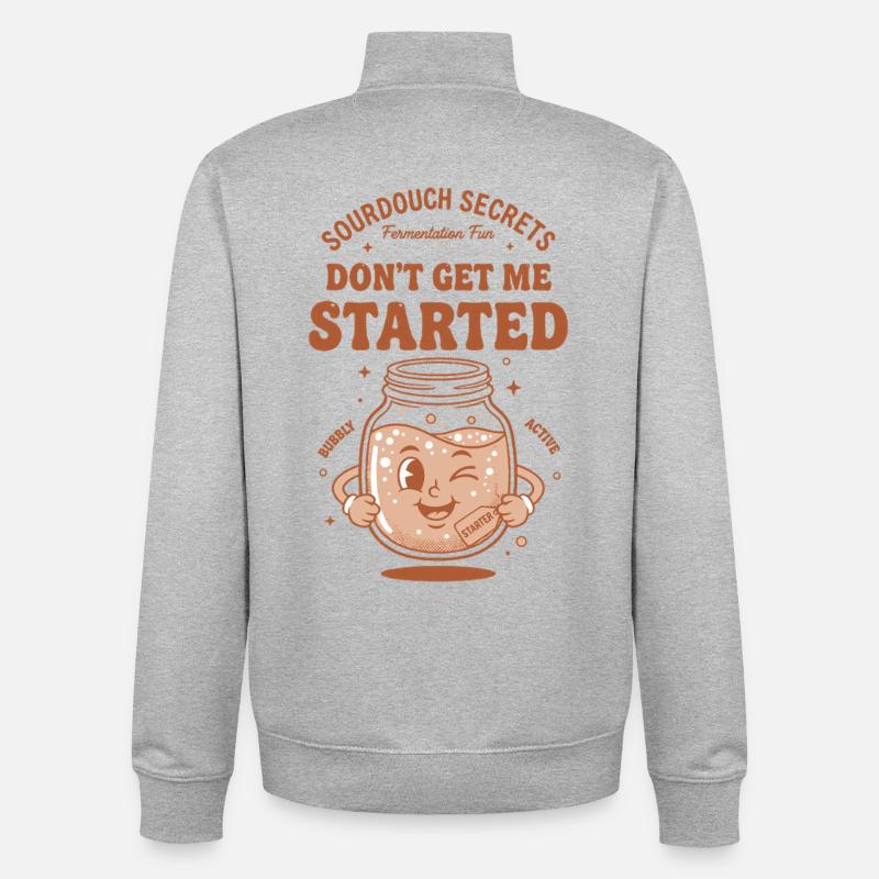 Sourdough Bread Baking Baker Starter - Unisex Organic Zip Sweatshirt by Stanley/Stella - heather grey