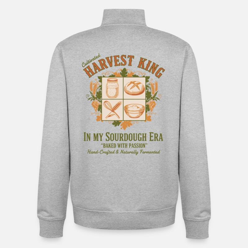 Sauerteigbrot-Backer Sauerteig-Ära - Unisex Organic Zip Sweatshirt von Stanley/Stella - Grau meliert