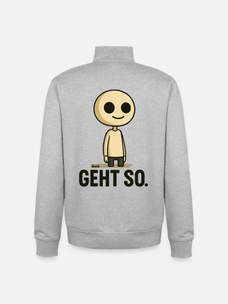 Geht so Cartoon Minimal - Unisex Organic Zip Sweatshirt von Stanley/Stella - Grau meliert