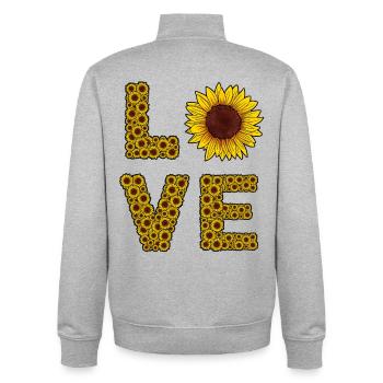 Sunflower Love Letters Summer - Unisex Organic Zip Sweatshirt by Stanley/Stella - heather grey - Back - AI Model Male 185 light (185cm)