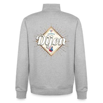 Dijon Stadt Burgund Frankreich Retro Hahn Souvenir - Unisex Organic Zip Sweatshirt von Stanley/Stella - Grau meliert - Hinten - AI Model Male 185 light (185cm)