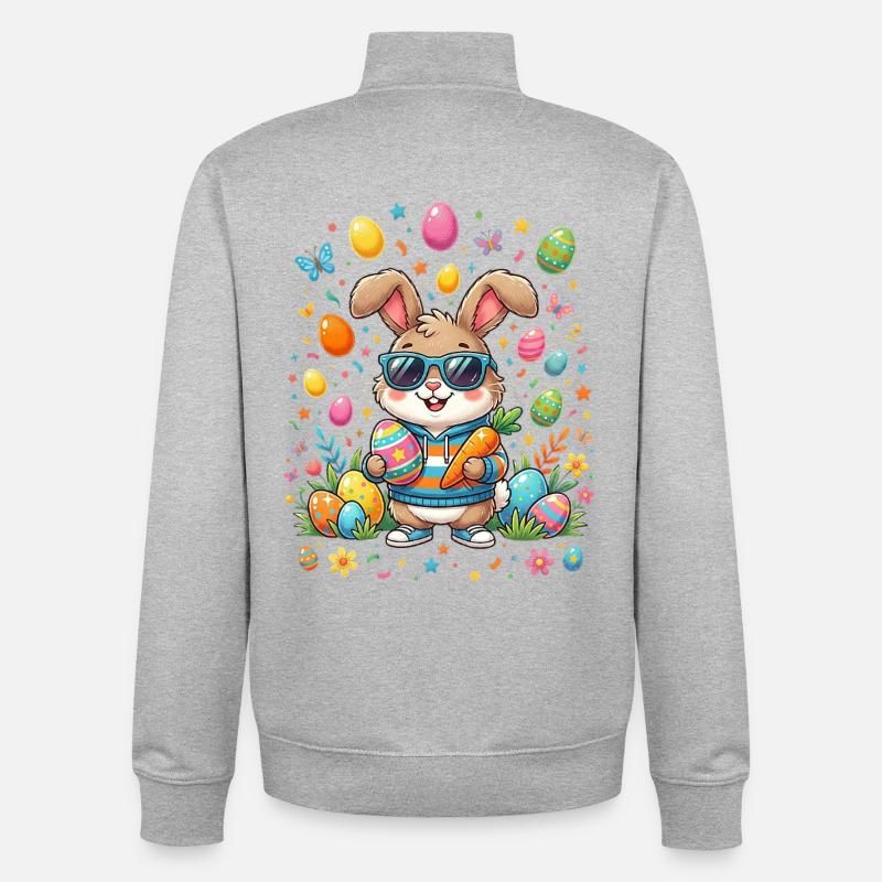 Osterhase Junge Sonnenbrille - Unisex Organic Zip Sweatshirt von Stanley/Stella - Grau meliert