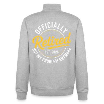 Ruhestand 2026 Nicht mehr mein Problem Ruhestand - Unisex Organic Zip Sweatshirt von Stanley/Stella - Grau meliert - Hinten - AI Model Male 185 light (185cm)