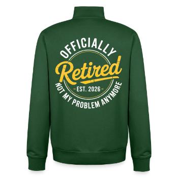 Retired 2026 Not My Problem Anymore Retirement - Sweat zippé unisexe en coton bio Stanley/Stella - vert bouteille - Dos - AI Model Male 185 dark (185cm)