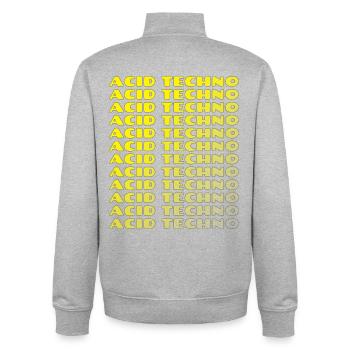 Acid Techno Repeat Neon - Sweat zippé unisexe en coton bio Stanley/Stella - gris chiné - Dos - AI Model Male 185 light (185cm)