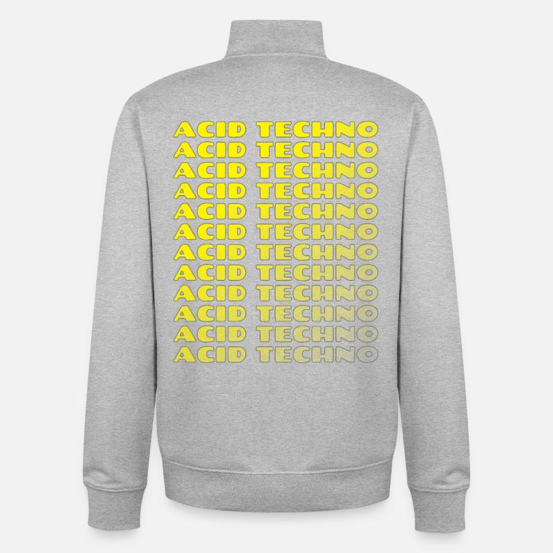 Acid Techno Repeat Neon - Sweat zippé unisexe en coton bio Stanley/Stella - gris chiné