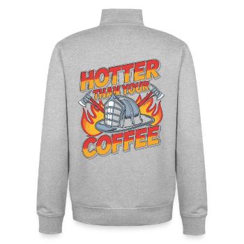 Fire Lieutenant Hotter Than Your Fire Department - Unisex Organic Zip Sweatshirt von Stanley/Stella - Grau meliert - Hinten - AI Model Male 185 light (185cm)