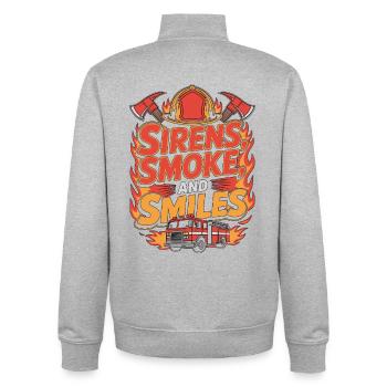 Fire Lieutenant Sirens Smoke And Fire Department - Unisex Organic Zip Sweatshirt von Stanley/Stella - Grau meliert - Hinten - AI Model Male 185 light (185cm)