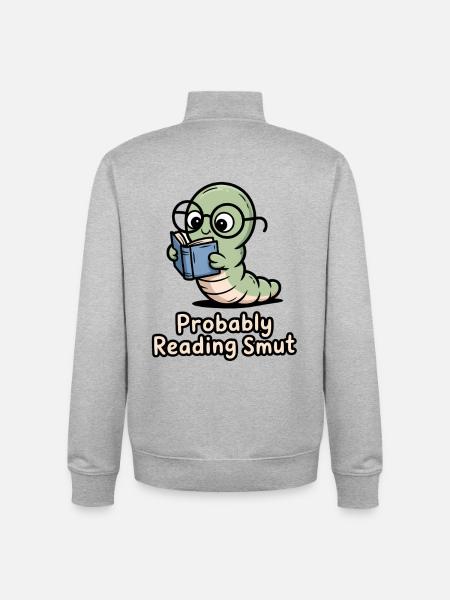 LeseRaupe mit Brille - Unisex Organic Zip Sweatshirt von Stanley/Stella - Grau meliert