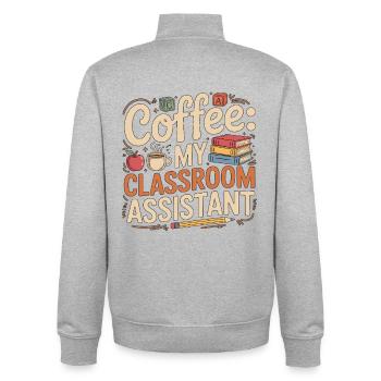 Elementary Teacher Coffee My Classroom Educator - Unisex Organic Zip Sweatshirt by Stanley/Stella - heather grey - Back - AI Model Male 185 light (185cm)