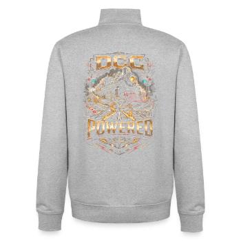 Modelleisenbahn Eisenbahn DCC Powered - Unisex Organic Zip Sweatshirt von Stanley/Stella - Grau meliert - Hinten - AI Model Male 185 light (185cm)