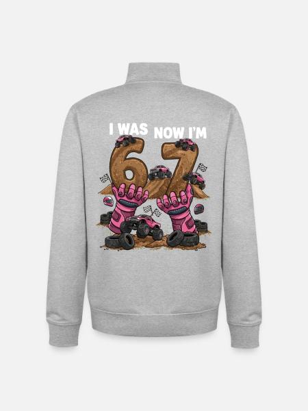 6 Jetzt 7 Monstertrucker Mädchen - Unisex Organic Zip Sweatshirt von Stanley/Stella - Grau meliert