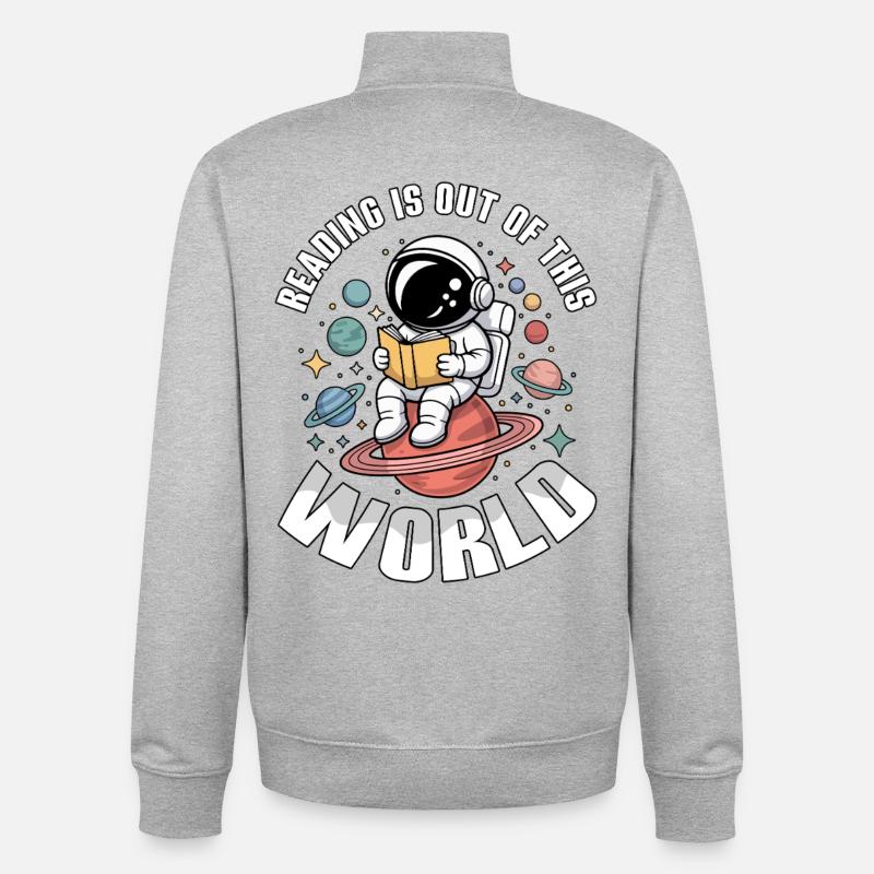 Buchlesen ist einfach unglaublich - Unisex Organic Zip Sweatshirt von Stanley/Stella - Grau meliert