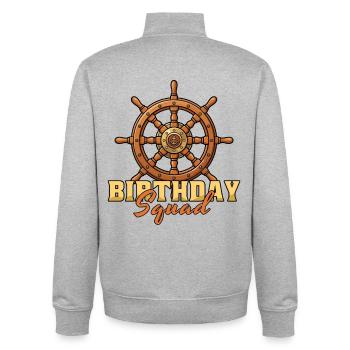 BoatBirthday Squad Beach Summer Cruise Helm Boat - Unisex Organic Zip Sweatshirt by Stanley/Stella - heather grey - Back - AI Model Male 185 light (185cm)