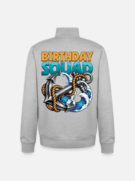 Birthday Squad Beach Sommer-Kreuzfahrtanker - Unisex Organic Zip Sweatshirt von Stanley/Stella - Grau meliert